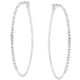 Rhodium Plated Finish Cubic Zirconia Hoop Earrings