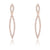 Sara 1.2ct CZ Rose Gold Delicate Double Teardrop Drop Earrings