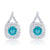 Christal 2.3ct Aqua CZ Rhodium Classic Drop Earrings