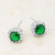 Liz 2ct Emerald CZ Rhodium Classic Cushion Stud Earrings
