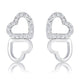 Melded Hearts Rhodium and CZ Stud Earrings