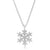 Light textures accent a simple snowflake design in this feminine necklace.