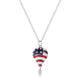 It will feel like an Independence Day celebration when you wear this rhodium-plated necklace. Rhodium is the metal that makes white gold shine but