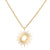 This simple trendy necklace features a dainty sunburst pendant. Both pendant and adjustable cable chain are plated with 18k gold for a brilliant