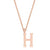 Elaina Rose Gold Stainless Steel H Initial Necklace
