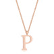 Elaina Rose Gold Stainless Steel P Initial Necklace