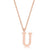 Elaina Rose Gold Stainless Steel U Initial Necklace