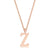 Elaina Rose Gold Stainless Steel Z Initial Necklace