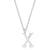 Elaina Rhodium Stainless Steel X Initial Necklace
