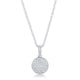 Rhodium Necklace with CZ Disk Pendant