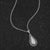 Tear Drop Rhodium Pendant Necklace with CZ